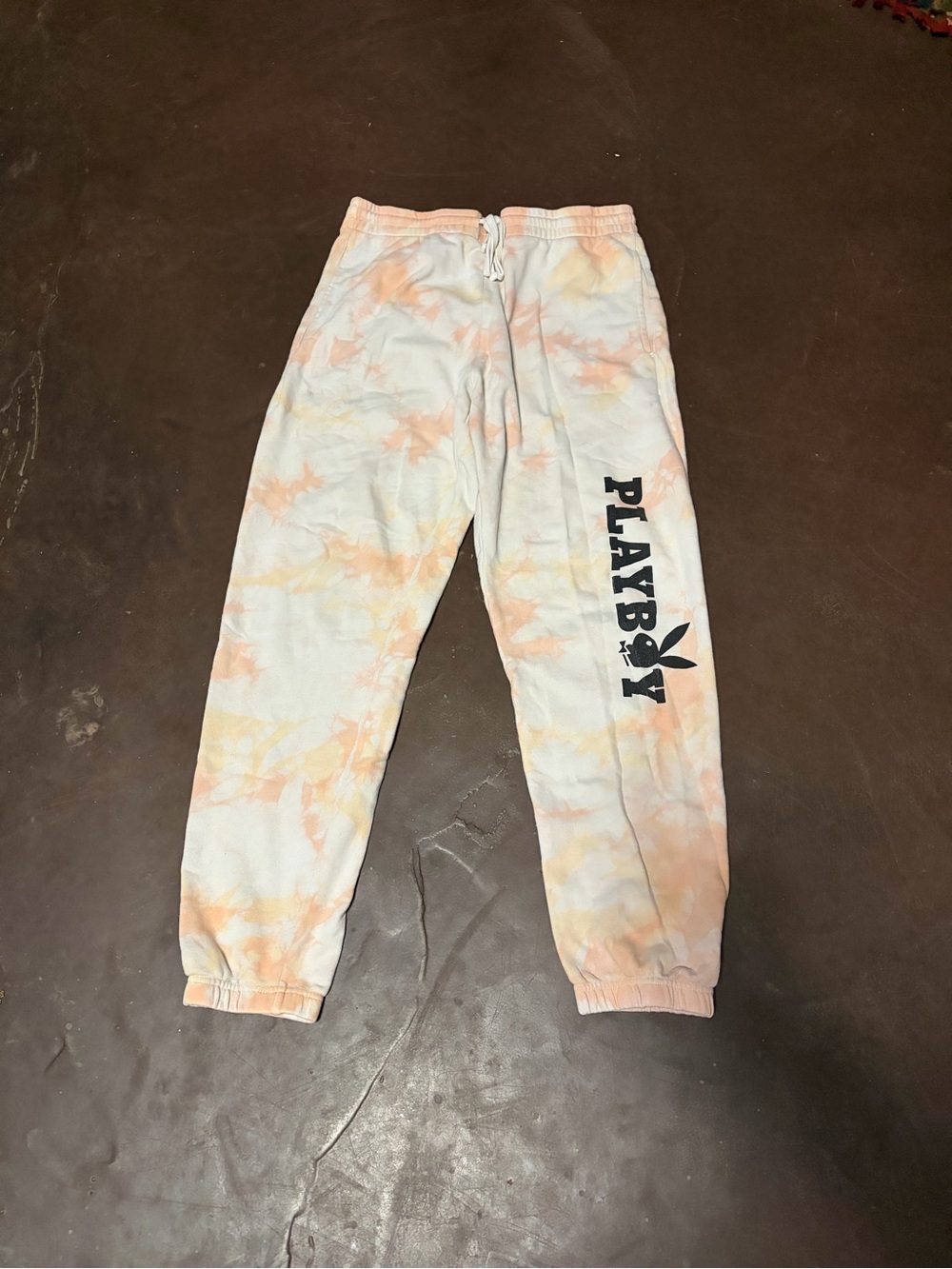 PacSun Playboy Pullover in Pale Peach and White